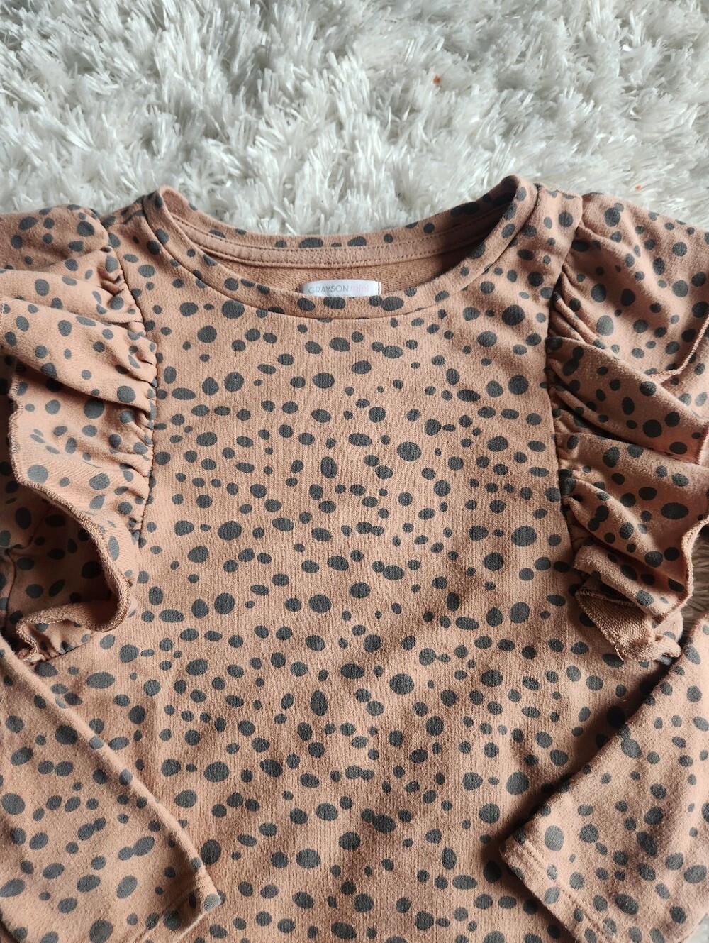 Grayson Mini Animal Print Ruffled Sweatshirt - Picture 2 of 4
